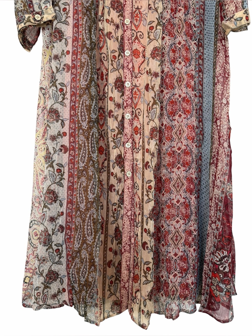 Coldwater Creek Boho Paisley Patchwork Maxi Dress Button Flowy NWT Sz 1X - Picture 2 of 16